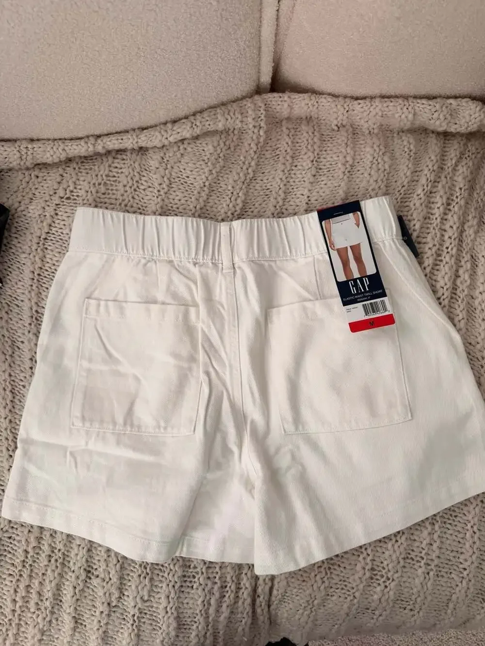GAP White Cotton Soft Denim Shorts for Women